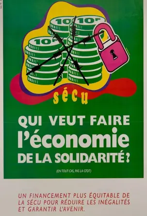 Affiche qui veut faire l'économie de la solidarité 1995