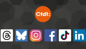 logos des réseaux sociaux où trouver la CFDT