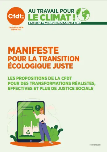 couverture manifeste pour la transition écologique juste avec le titre et l'image