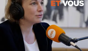 Marylise Léon lors de l'enregistrement de l'épisode 1 du podcast Travail Et Vous