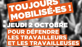visuel d'appel à mobilisation avec la date et le slogan