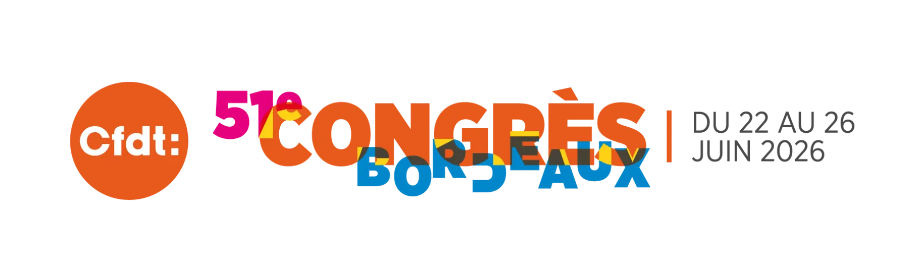 Logo officiel du 51e congrès confédéral de la CFDT Bordeaux 2026
