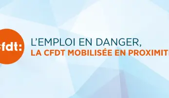 logo cfdt et titre de l'evenement emploi