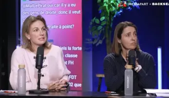 Marylise Léon et Sophie Binet sur le plateau de Backseat jeudi 12 mars 2026