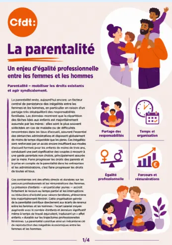 La parentalité, un enjeu d'égalité professionnel entre les femmes et les hommes