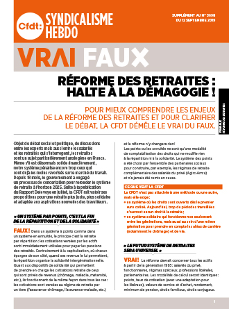 Cfdt Vrai Faux Réforme Des Retraites Halte à La - 