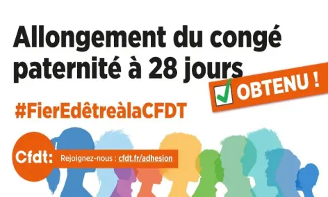 Allongement du congé paternité à 28 jours #FierEdêtreàlaCFDT