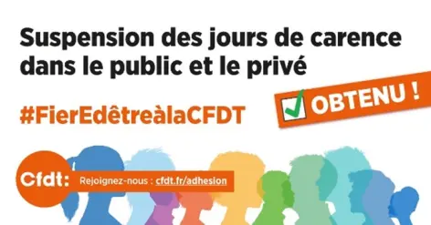Suspension des jours de carence dans le public et le privé #FierEdêtreàlaCFDT