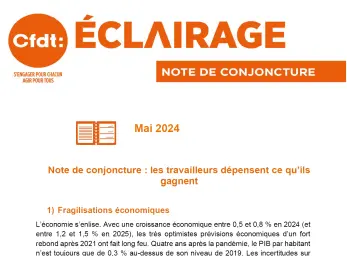Brief conjoncture mai 2024 - Les travailleurs dépensent ce qu'ils gagnent